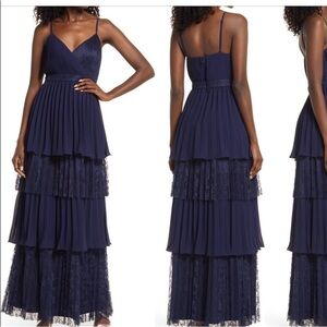 NWT Lulus Date with Daydream Pleated Evening Gown Maxi Dress Size S
